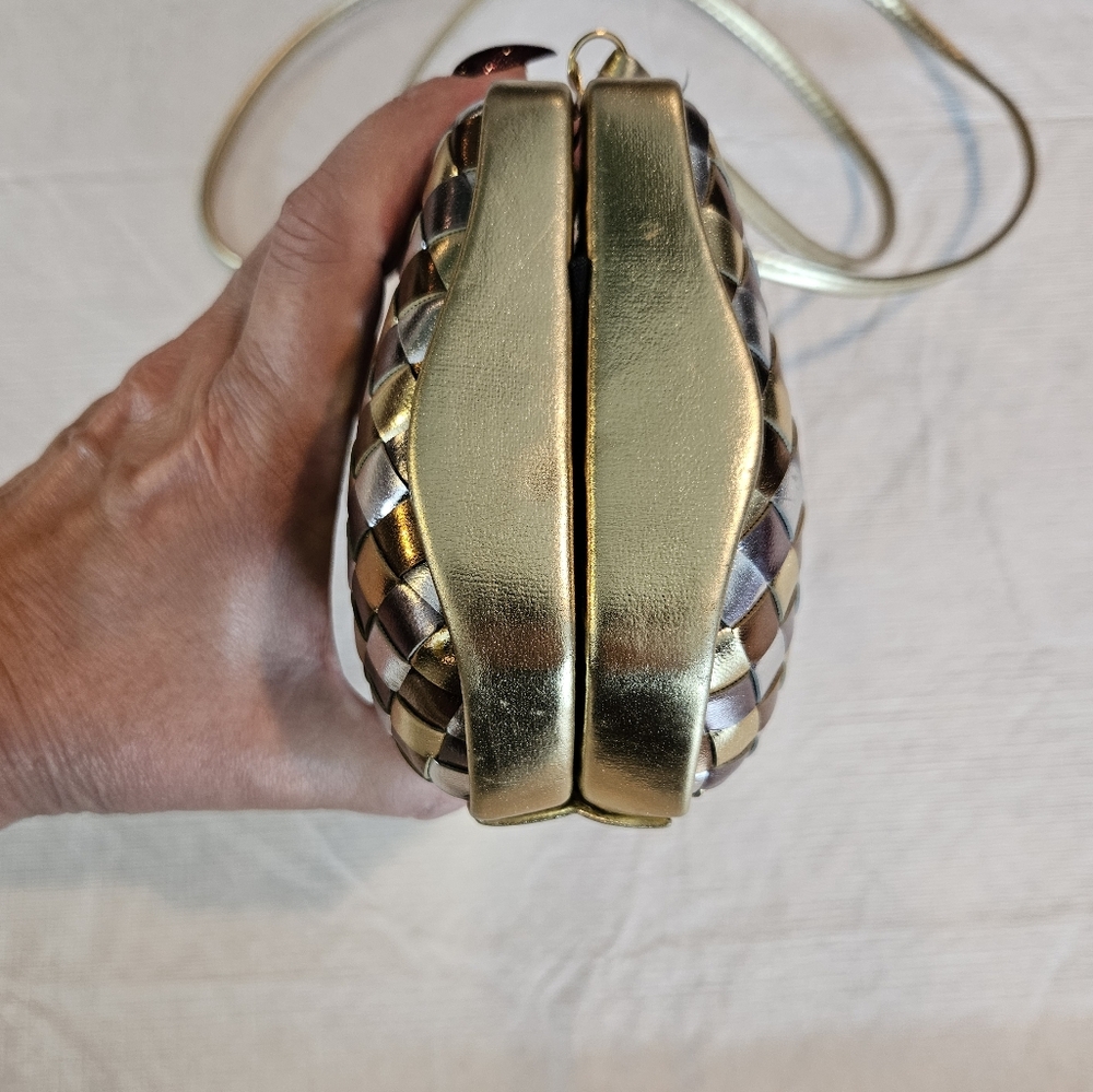 Panache Gold and Brown Woven Clutch - Picture 8 of 15